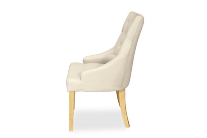 Scoop Back Chair - Natural Linen (Oak Legs)