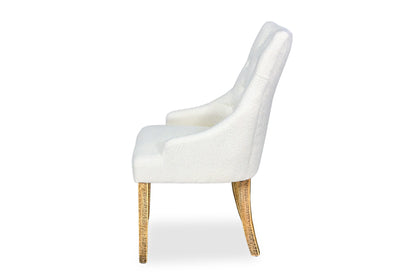 Scoop Back Chair - White Bouclé (Forge Legs)