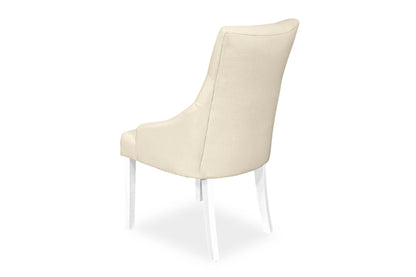 Scoop Back Chair - Natural Linen (White Legs)