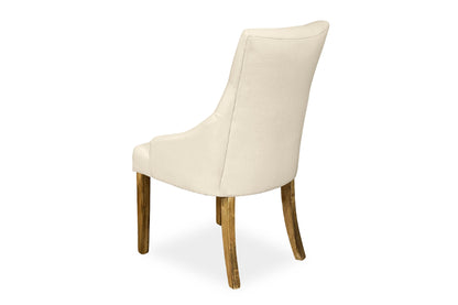 Scoop Back Chair - Natural Linen (Plantation Legs)