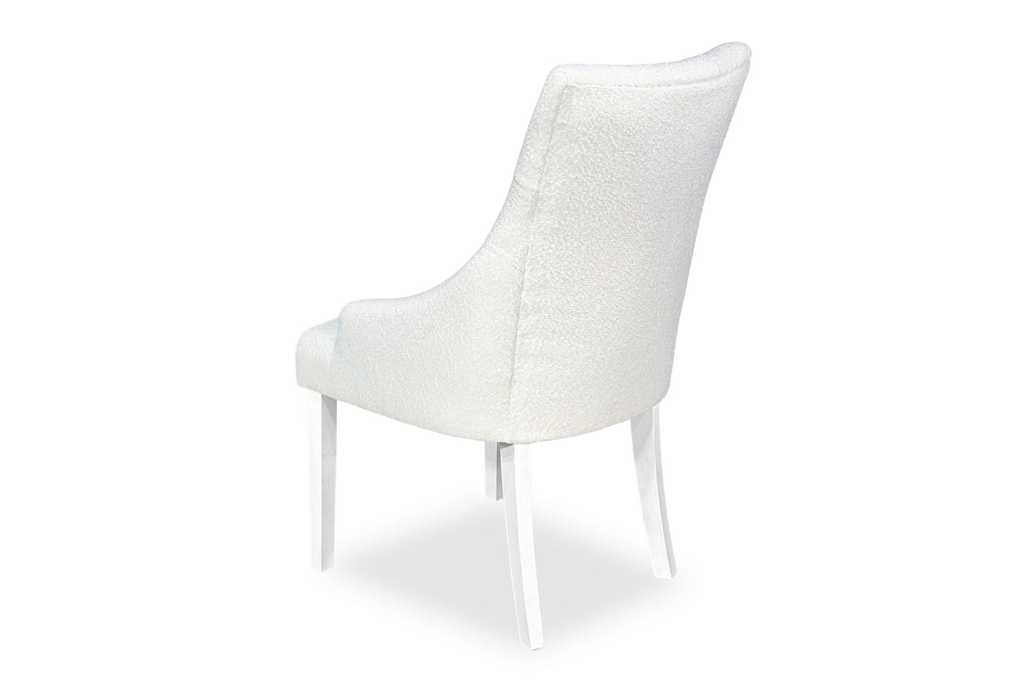 Scoop Back Chair - White Bouclé (White Legs)