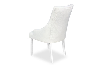 Scoop Back Chair - White Bouclé (White Legs)