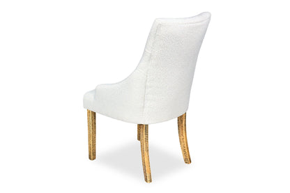 Scoop Back Chair - White Bouclé (Forge Legs)