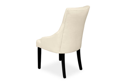 Scoop Back Chair - Natural Linen (Black Legs)