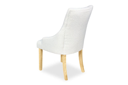 Scoop Back Chair - White Bouclé (Oak Legs)