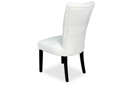 Mirage Chair - White Bouclé (Black Legs)