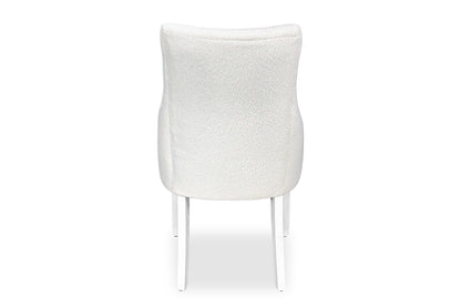 Scoop Back Chair - White Bouclé (White Legs)