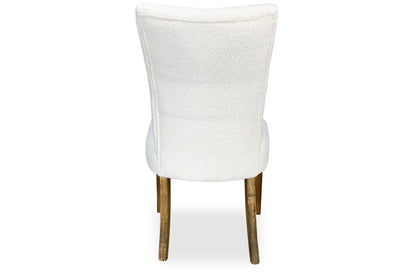 Mirage Chair - White Bouclé (Plantation Legs)