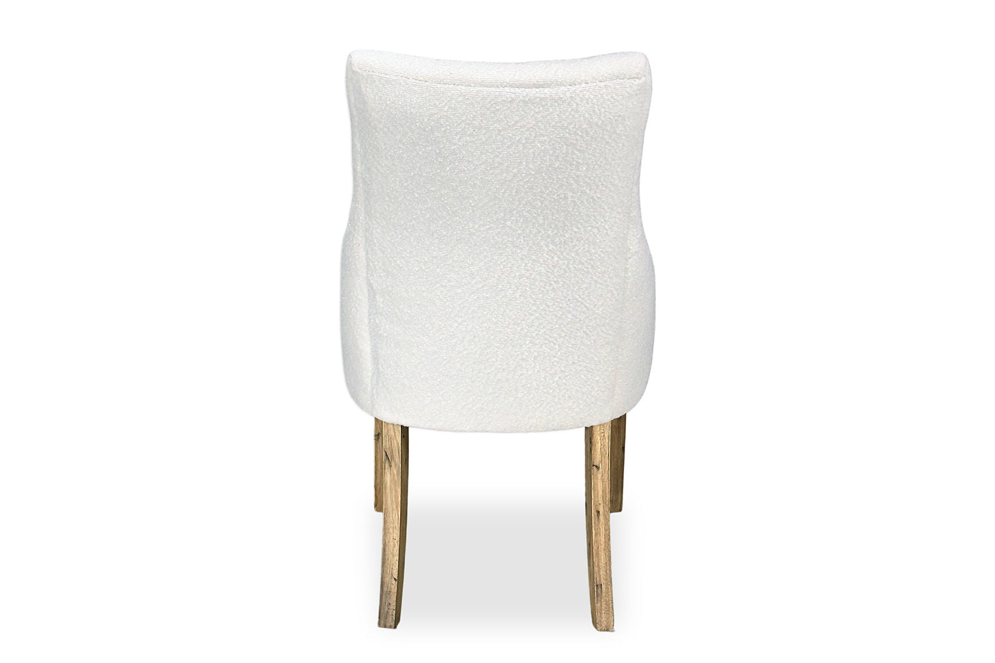 Scoop Back Chair - White Bouclé (Antique Legs)