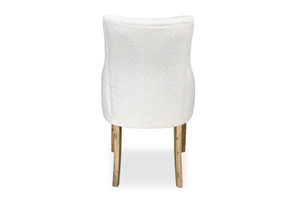 Scoop Back Chair - White Bouclé (Antique Legs)