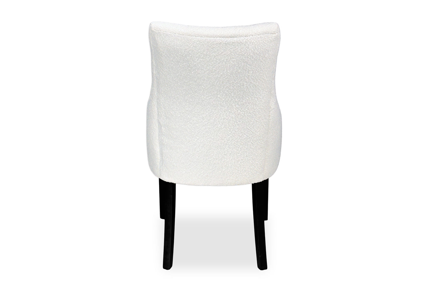 Scoop Back Chair - White Bouclé (Black Legs)