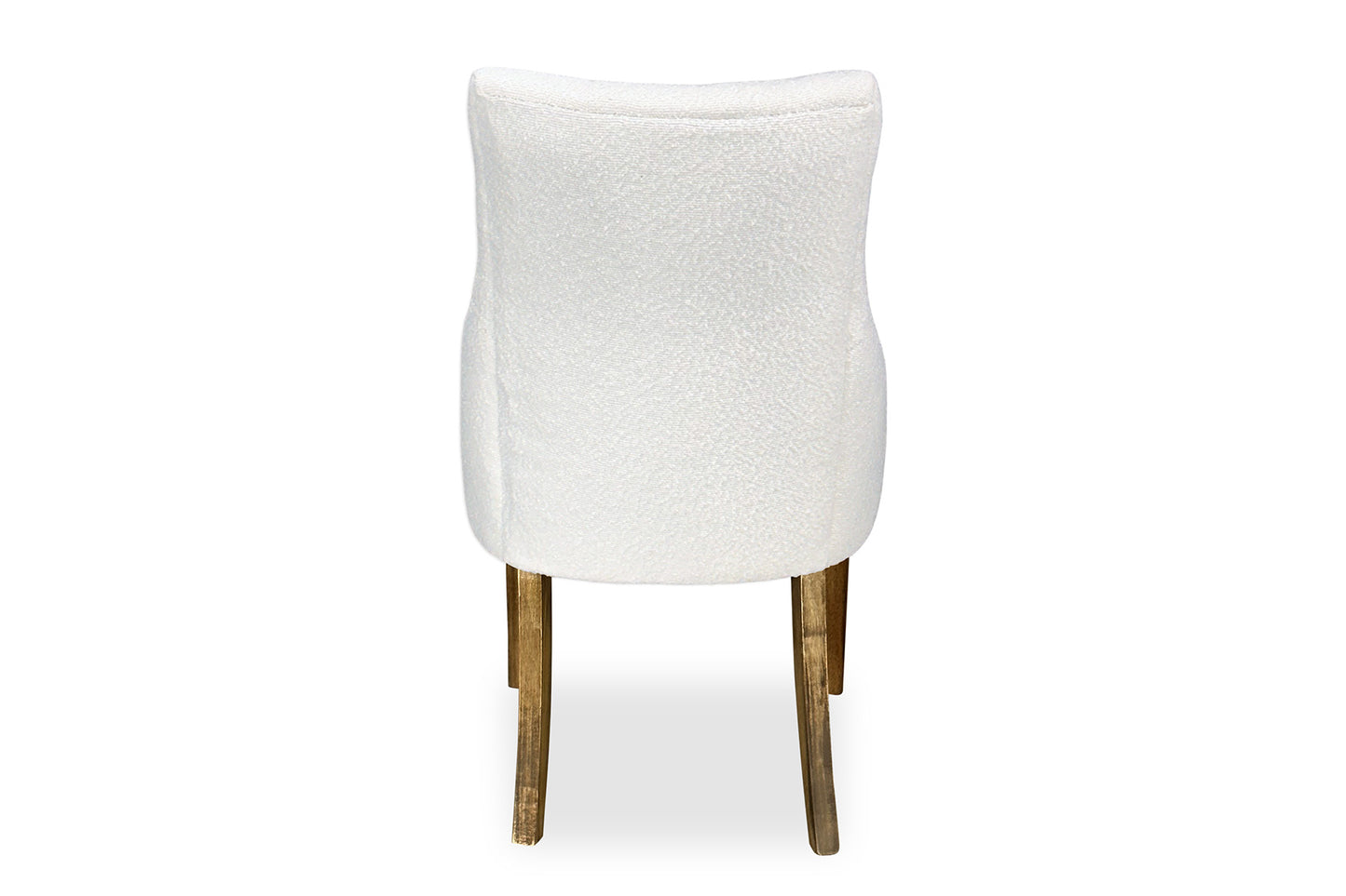 Scoop Back Chair - White Bouclé (Plantation Legs)