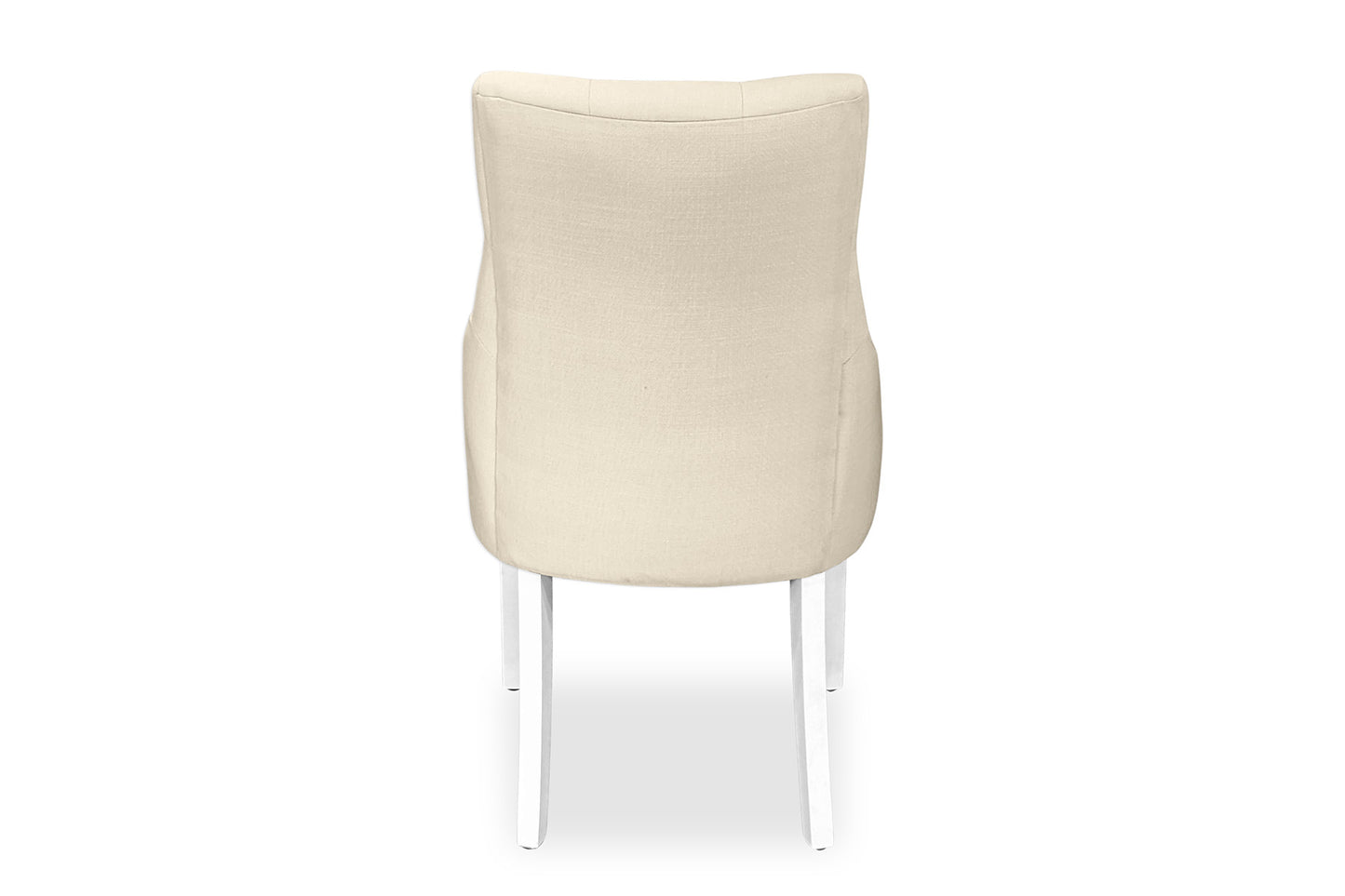 Scoop Back Chair - Natural Linen (White Legs)