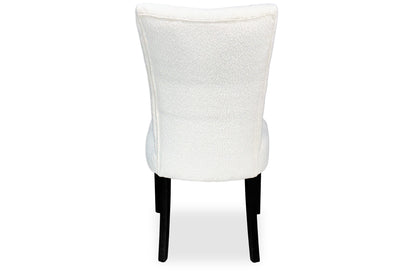 Mirage Chair - White Bouclé (Black Legs)