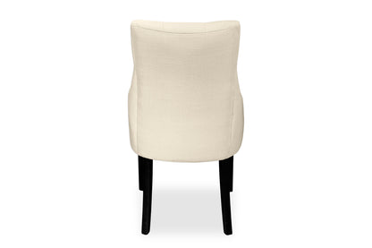 Scoop Back Chair - Natural Linen (Black Legs)