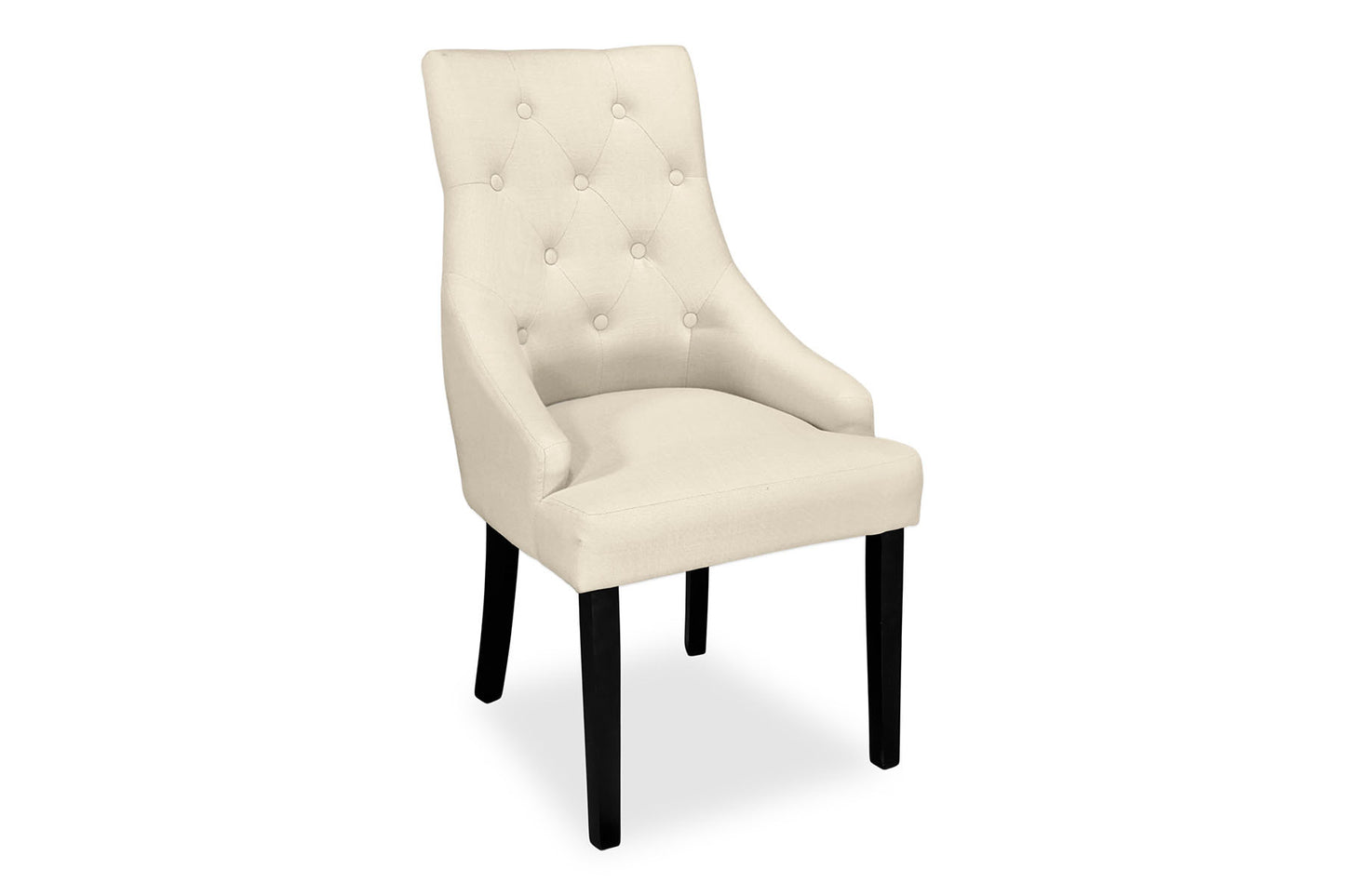 Scoop Back Chair - Natural Linen (Black Legs)