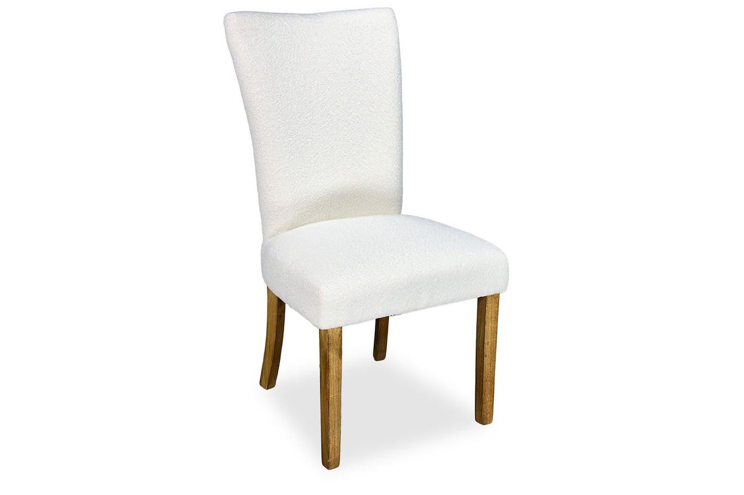 Mirage Chair - White Bouclé (Plantation Legs)