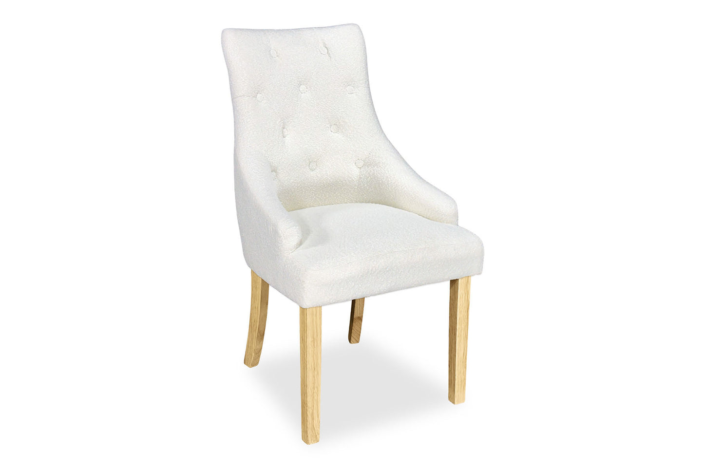 Scoop Back Chair - White Bouclé (Oak Legs)