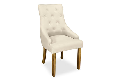 Scoop Back Chair - Natural Linen (Plantation Legs)