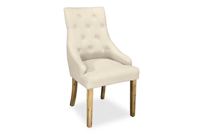 Scoop Back Chair - Natural Linen (Antique Legs)