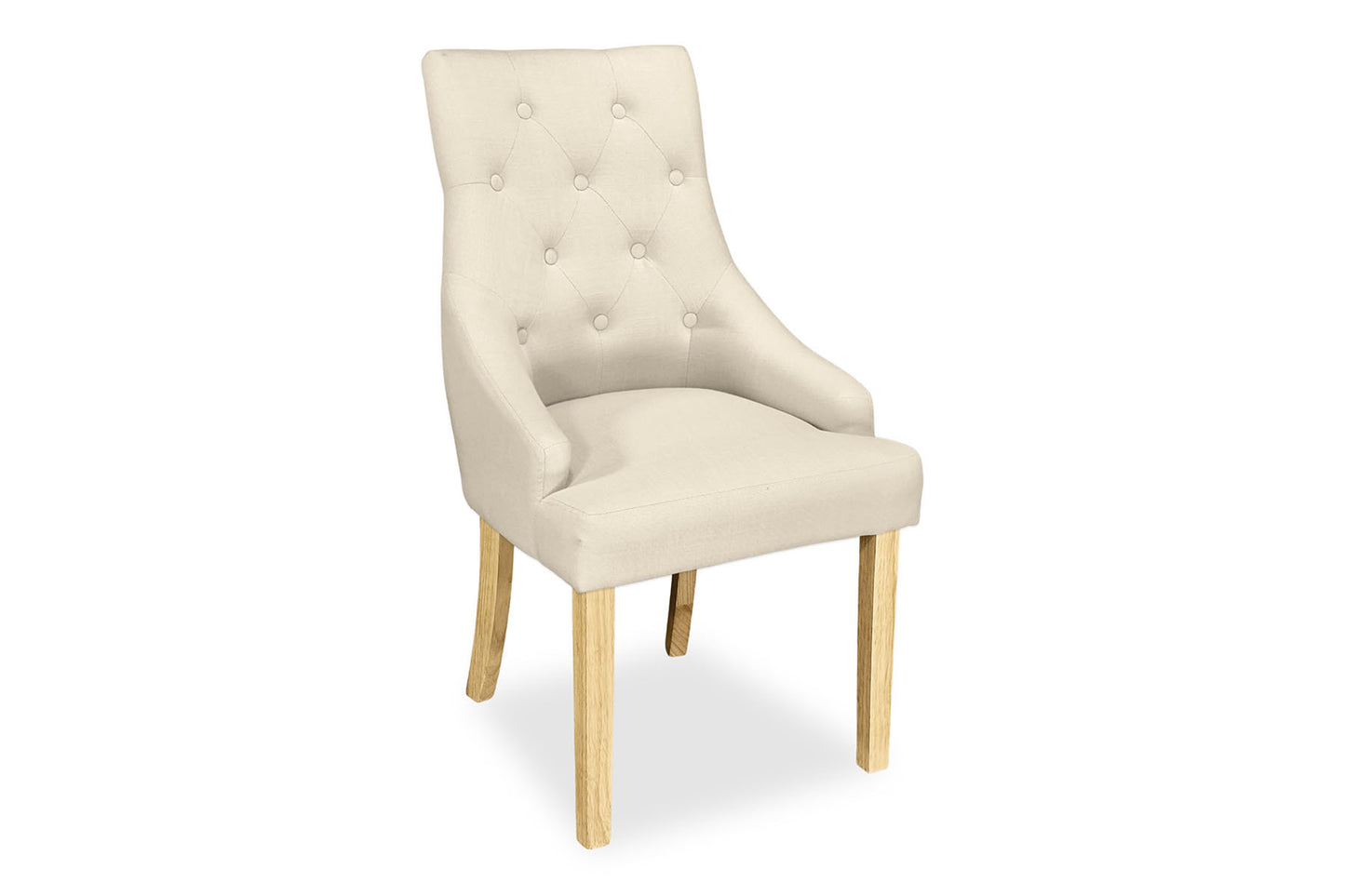 Scoop Back Chair - Natural Linen (Oak Legs)