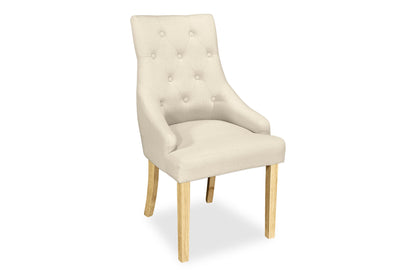 Scoop Back Chair - Natural Linen (Oak Legs)