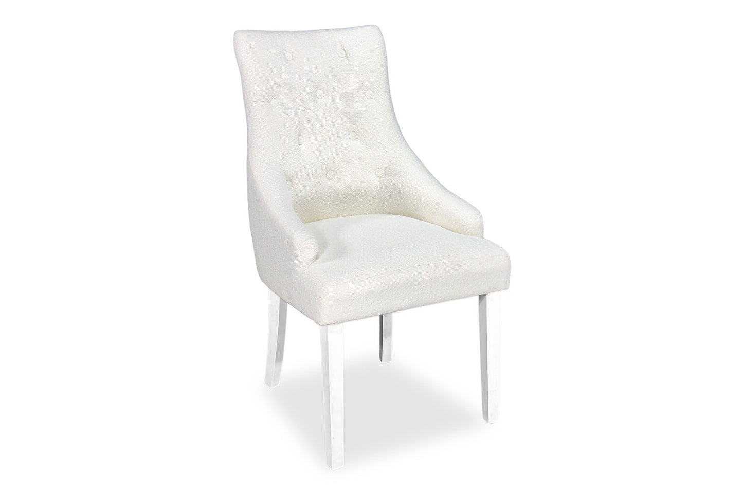 Scoop Back Chair - White Bouclé (White Legs)