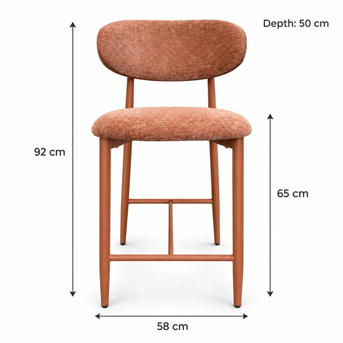 Pebble Kitchen Stool - Terracotta