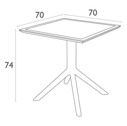 Kirra Outdoor Table - White (700mm)