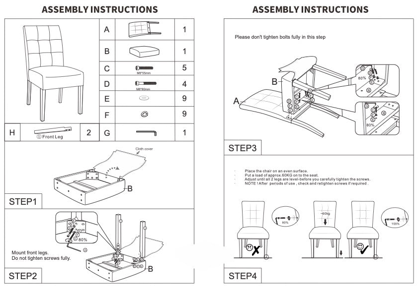 Tweed Chair (White Leg)