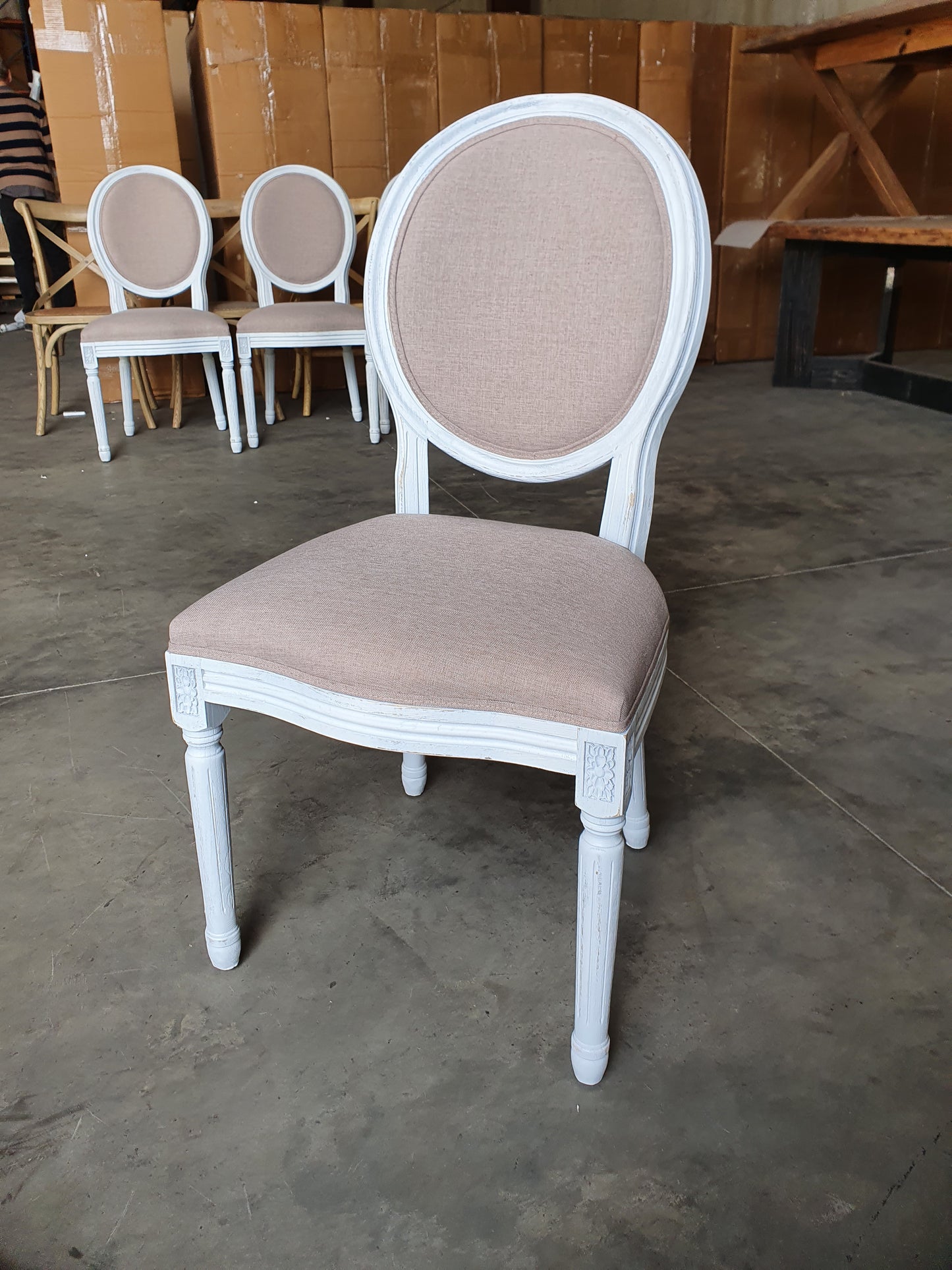 Factory Second - White - Motif Chair Upholstered Back (Single)