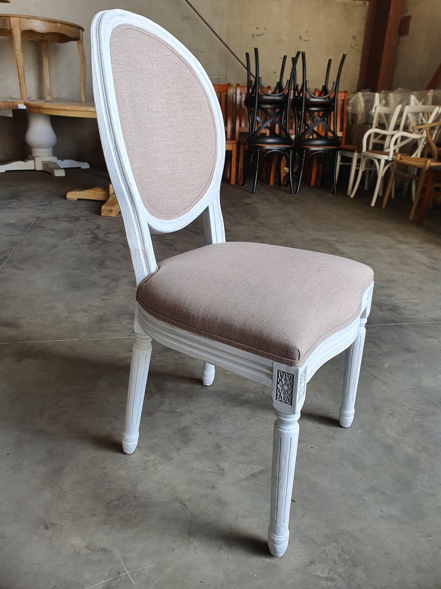 Factory Second - White - Motif Chair (Upholstered Back) - Single
