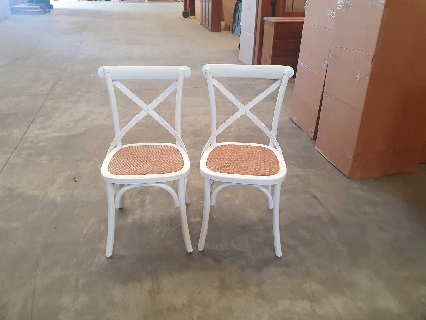Factory Second - White - Cross Back Chair - White (Set of 2)