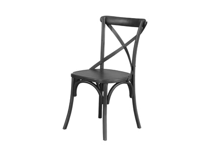 Cross Back Chair - Black (Timber Seat)