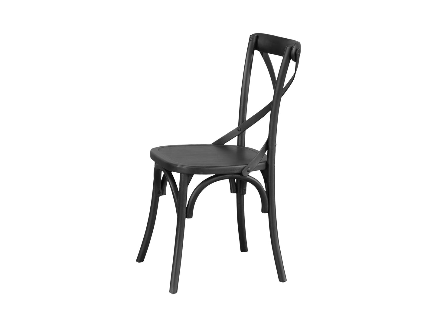 Cross Back Chair - Black (Timber Seat)