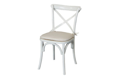 Cross Back Chair Cushion - Off White