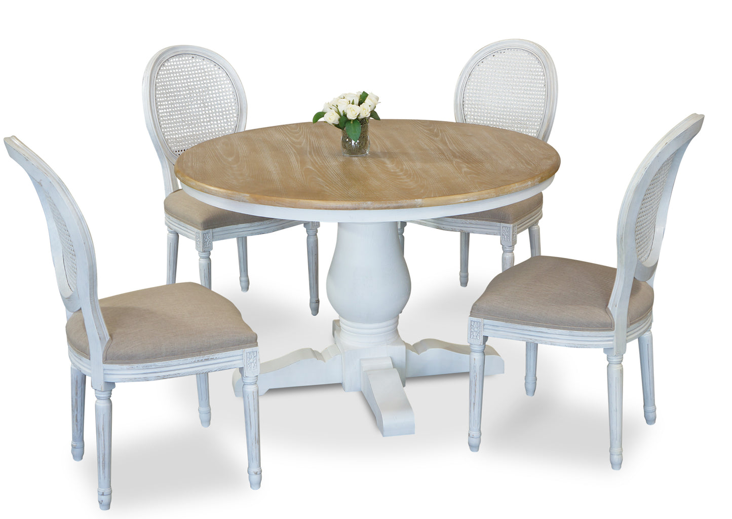 Parisienne Dining Table - White & Oak (1200mm)