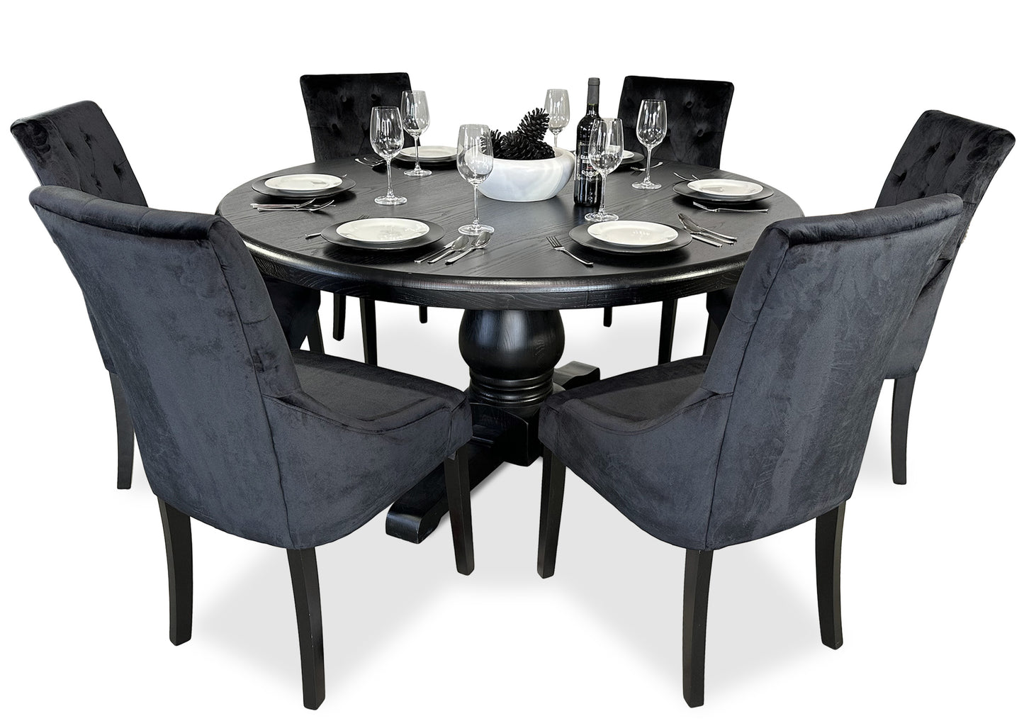 Parisienne 1500 (Black) & Scoop Back Dining Suite