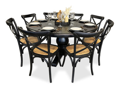 Parisienne Black & Cross Back Dining Suite (1500mm)