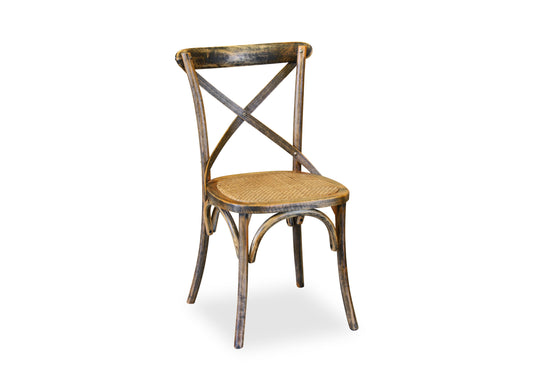 Cross Back Chair - Rustic Mango Wood