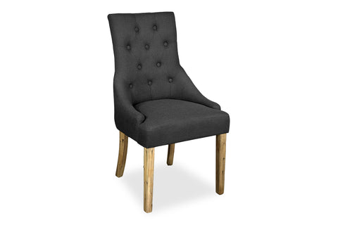 Antique Scoop Back Chair - Dark Grey