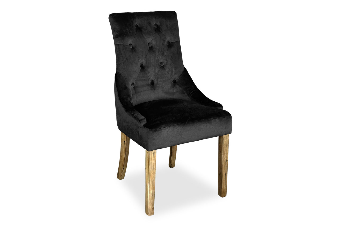 Antique Scoop Back Chair - Black Velvet