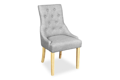 Scoop Back Chair - Light Grey (Oak Legs)