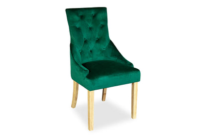 Blonde Scoop Back Chair - Green Velvet