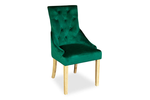 Blonde Scoop Back Chair - Green Velvet