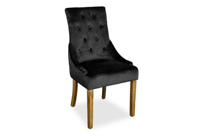 Plantation Scoop Back Chair - Black Velvet