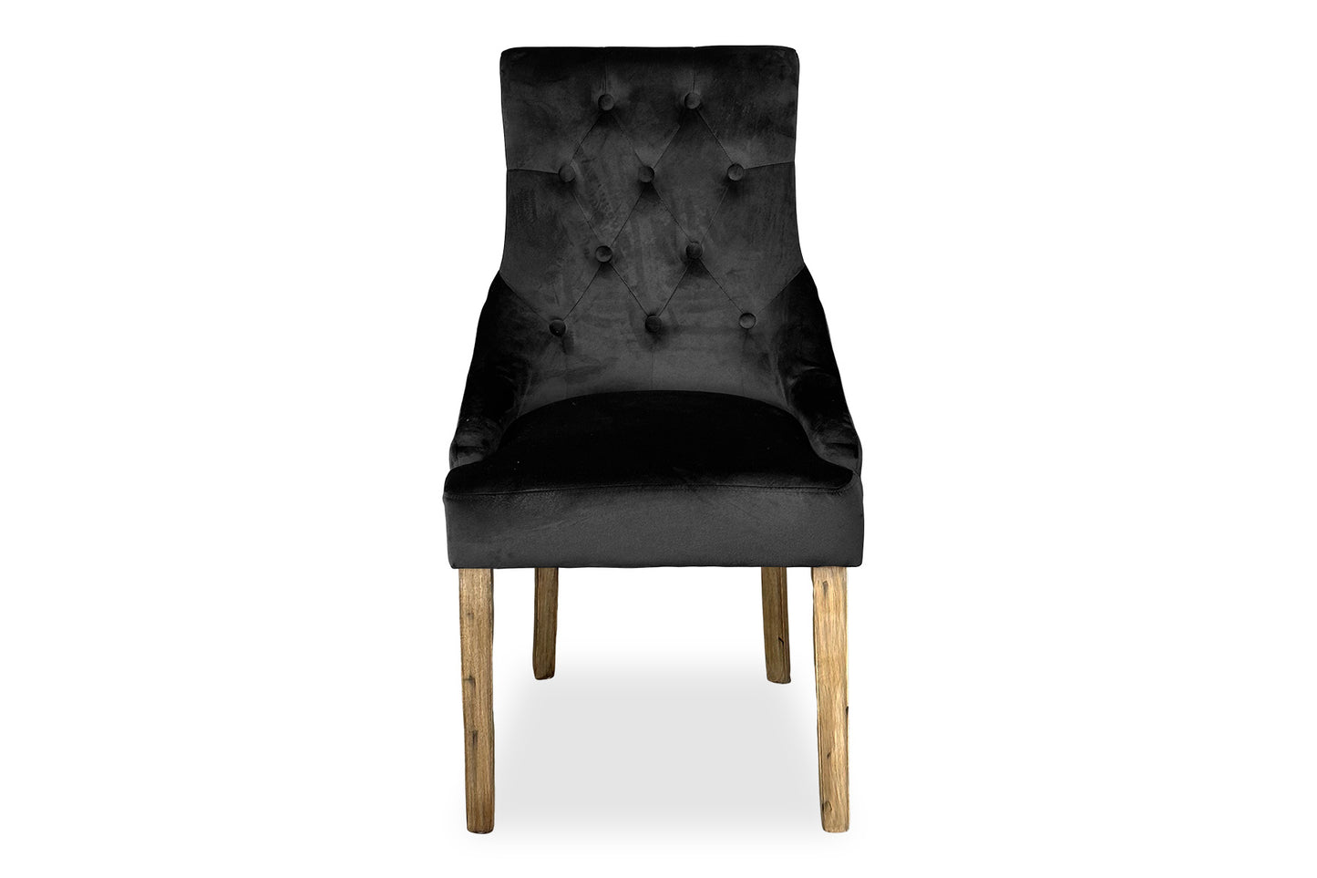 Antique Scoop Back Chair - Black Velvet
