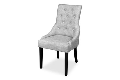 Black Scoop Back Chair - Light Grey