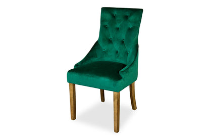 Plantation Scoop Back Chair - Green Velvet