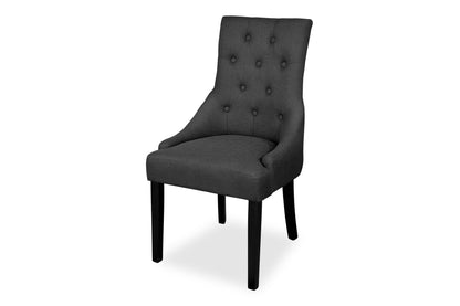 Black Scoop Back Chair - Dark Grey